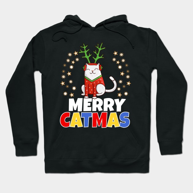 Merry Catmas Hoodie by Work Memes